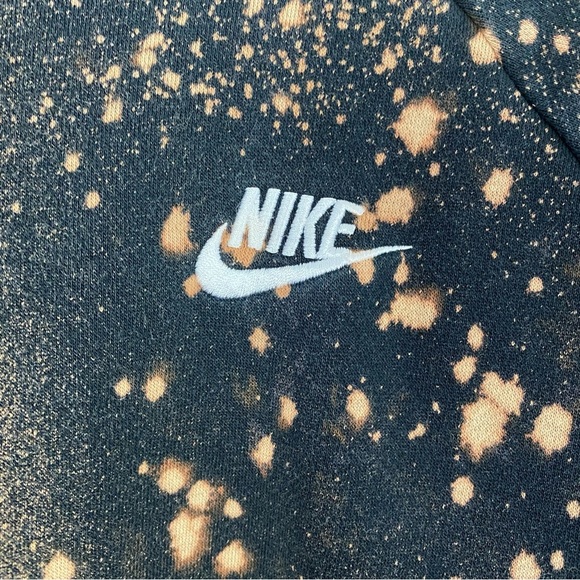 Nike Hoodie Sweatshirt Pullover Womens Size Large Mandala Stencil Upcycled Black - Picture 4 of 13